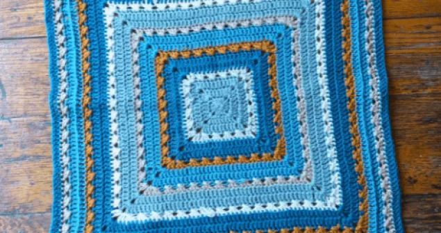 Extra Large Textured Afghan Square is worked in the round