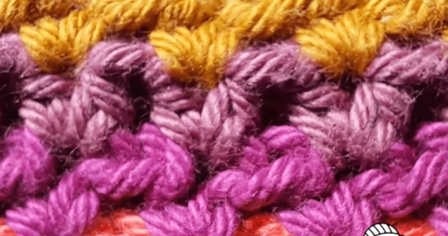 Textured crochet blanket made with half double crochet 2HDC stitch pattern